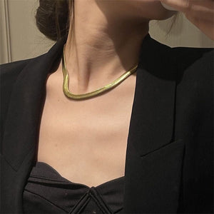 Luxe Gold & Silver Snake Bone Layered Necklace for Women UAE | Non-Tarnish Titanium Steel Geometric Pendant | Adjustable Minimalist Jewelry Dubai Luxamart . Shop